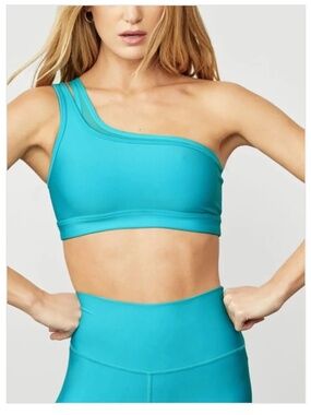 Alo Yoga Airlift Athletic Workout Excite Bra in Bright Aqua Size XS